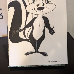 Black and White Skunk Canvas Art